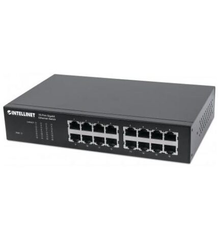 16 Port Rackmount/Desktop Metal Switch (ITL-561068) by Intellinet - Product Image