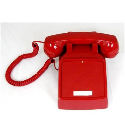 250047-VBA-NDL Red desk no dial (ITT-2500NDL-RD) by Cortelco - Product Image