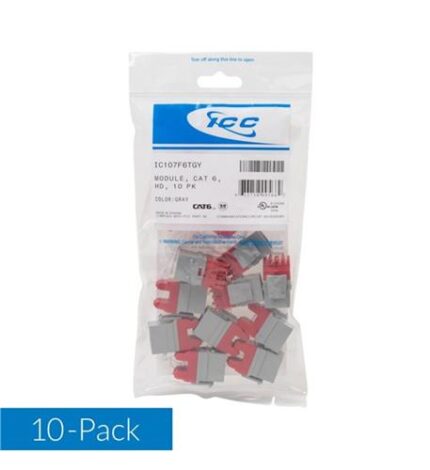 MODULE, CAT6, HD, 10PK, GY (ICC-IC107F6TGY) by ICC - Product Image