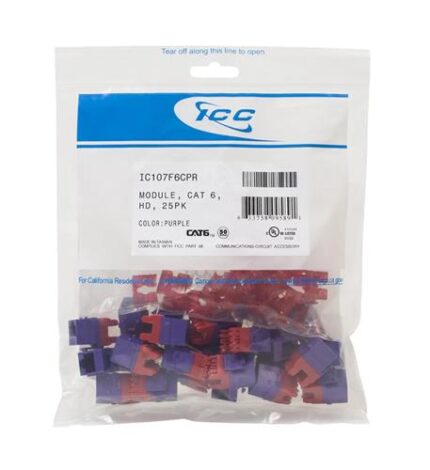 MODULE, CAT 6, HD, 25PK, PURPLE (ICC-IC107F6CPR) by ICC - Product Image