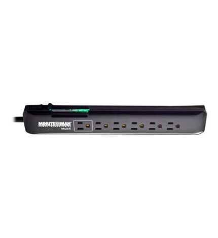 Slimline 6 Outlet Surge Strip, 1080J (MM-MMS664S) by MINUTEMAN UPS - Product Image