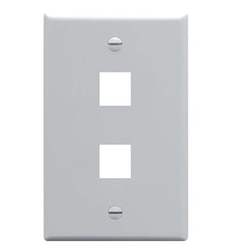 ICC-IC107F02GY – FACEPLATE, FLAT, 1-GANG, 2-PORT, GRAY - Product Image