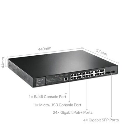 JetStream 28-Port Gigabit L2 PoE (TL-SG3428MP) by TP Link - Product Image