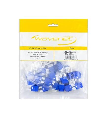 WAV-HD-6EKSJBL-25PK – CAT6 HDJ SERIES JACK 25 PACK BLUE - Product Image