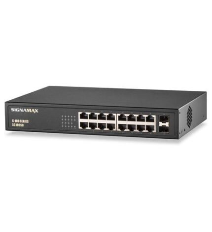 SIG-FO-SC10050 – C-100 16 Port Gb PoEplus Switch 2 SFP - Product Image