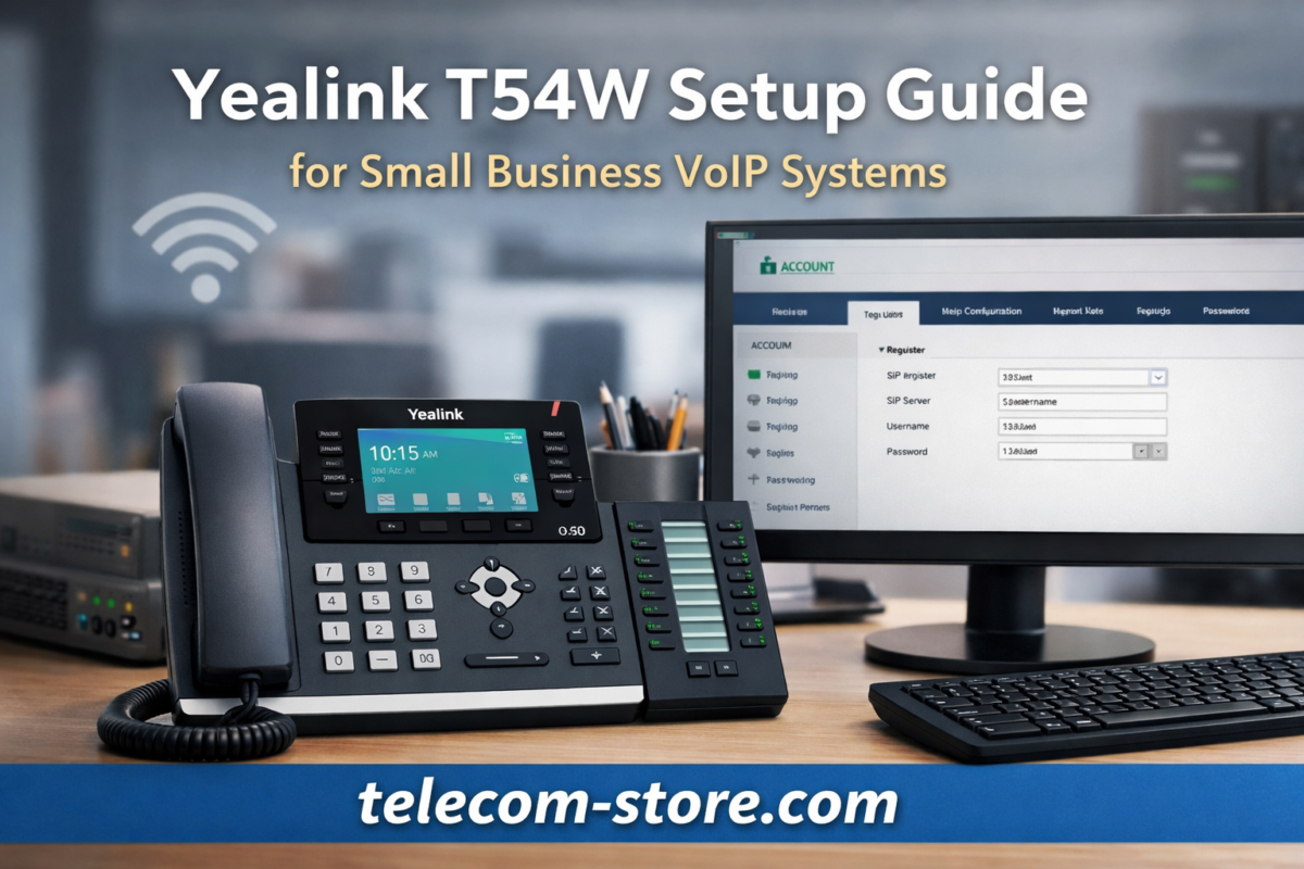 Yealink T54W VoIP phone on office desk
