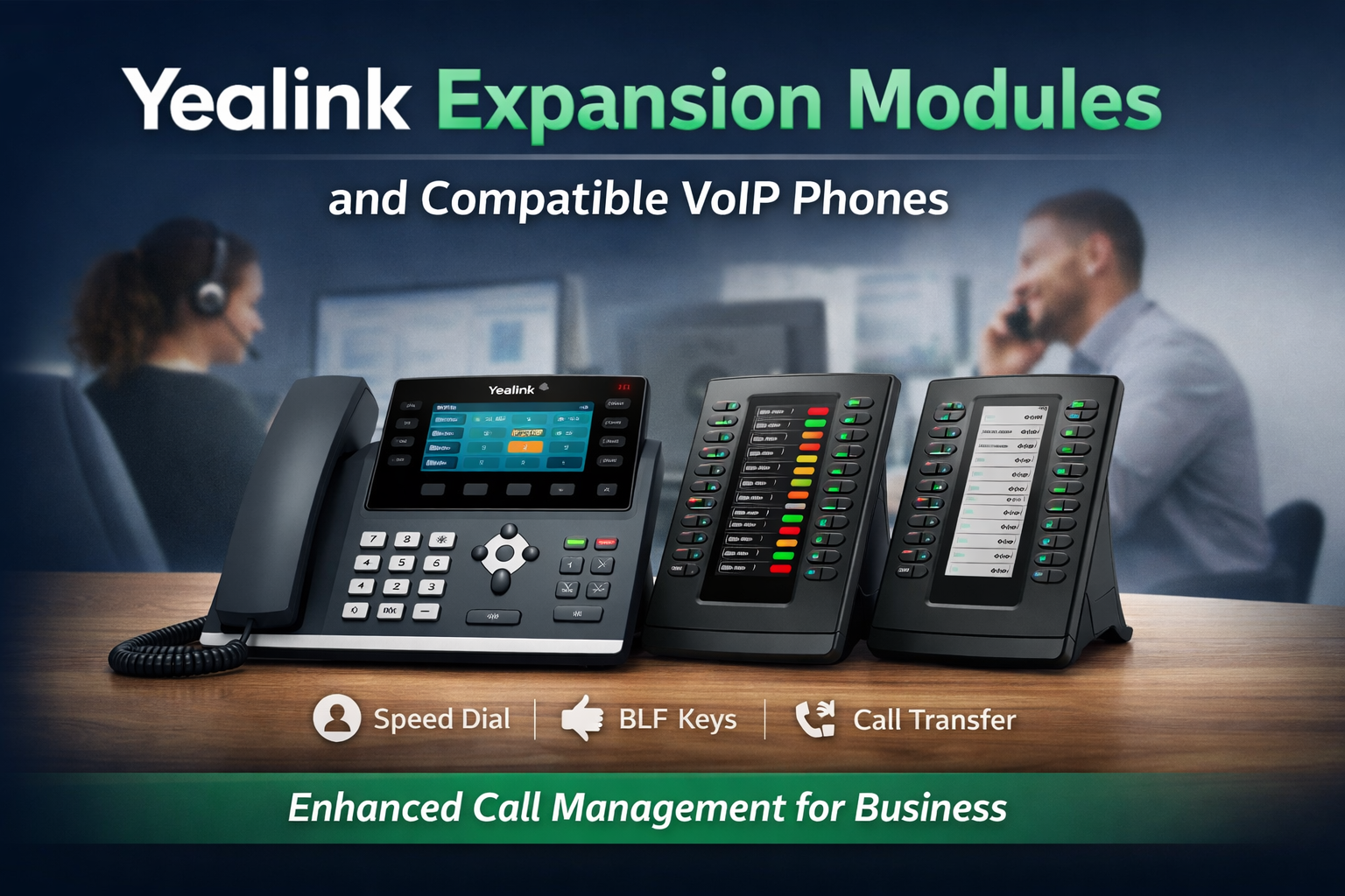 Yealink T54W with programmable key expansion module