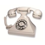 TeleMatrix Retro Desk Ash Phone - 1930s Style, Bell Ringer