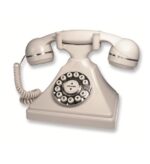 TeleMatrix Retro Desk Ash Phone - 1930s Style, Bell Ringer