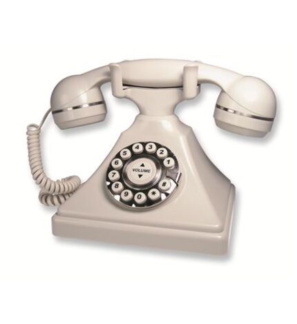 TeleMatrix Retro Desk Ash Phone - 1930s Style, Bell Ringer