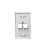 ICC White 1-Gang Angled 2-Port Faceplate for Keystone - Image 2