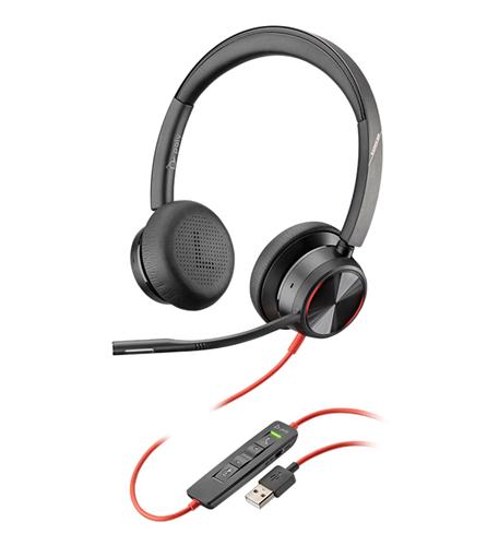 BLACKWIRE 8225, USB-A DUAL EAR Plantronics Noise Canceling Dual Ear USB Headset for Work - Image 1