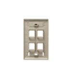 ICC IC107S04IV 4-Port Keystone Wall Plate Ivory Single Gang - Image 2
