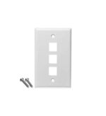 ICC White 1-Gang 3-Port Keystone Faceplate 25-Pack - Image 2