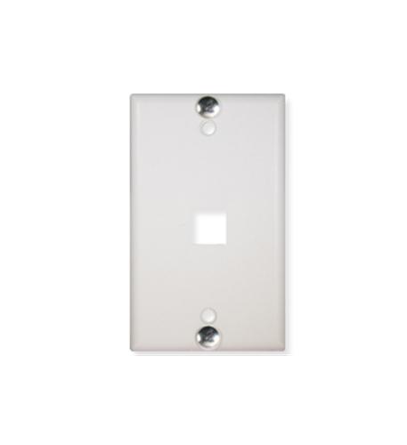 WALL PLATE, PHONE, FLUSH, 1-PORT, WHITE ICC White 1-Port Flush Phone Wall Plate Single Gang - Image 1