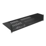 Wavenet 1U 14in Single-Sided Vented Rack Shelf Black