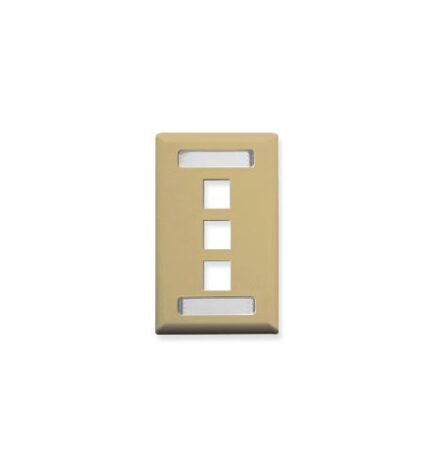 ICC Ivory 1-Gang 3-Port Keystone Faceplate Wall Plate
