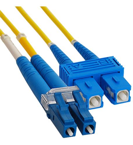 JUMPER, LC-SC, DUPLEX, SM, 3M ICC ICFOJ2M503 3 Meter LC to SC Duplex Single Mode Fiber Cable - Image 1