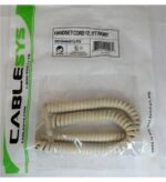 12' Ivory Curly Handset Cord - Cablesys ICC 1200IV - Image 2