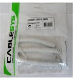 Cablesys 1200WH 12 Foot White Curly Handset Cord for Phones - Image 2