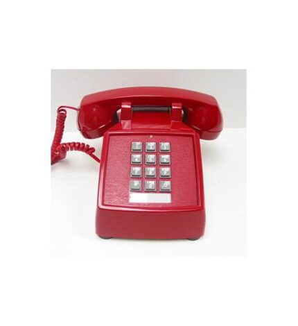Cortelco Desk Phone Single Line Red 9FT Cord Hearing Aid