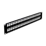 Wavenet 48-Port 2U Blank Keystone Patch Panel Matte Black