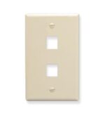 ICC Oversized Almond 2-Port Faceplate for Single Gang Boxes