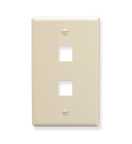 ICC Oversized Almond 2-Port Faceplate for Single Gang Boxes