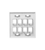 ICC 2-Gang 8-Port White Flat Faceplate for Jacks - Image 2