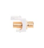 Gold Plated White F-Type Keystone Jack Connector - Image 2