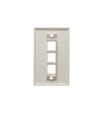 ICC IC107F03AL 1-Gang 3-Port Almond Faceplate for Walls - Image 2