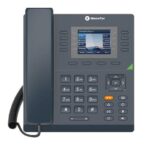 VoIP troubleshooting network with IP phones, IP PBX, firewall, router, managed PoE switch, SIP trunk, QoS, VLAN, NAT and call-quality diagnostics.