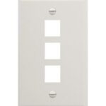 Wavenet 3-Port Single Gang White Faceplate 25-Pack