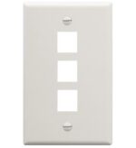 Wavenet 3-Port Single Gang White Faceplate 25-Pack