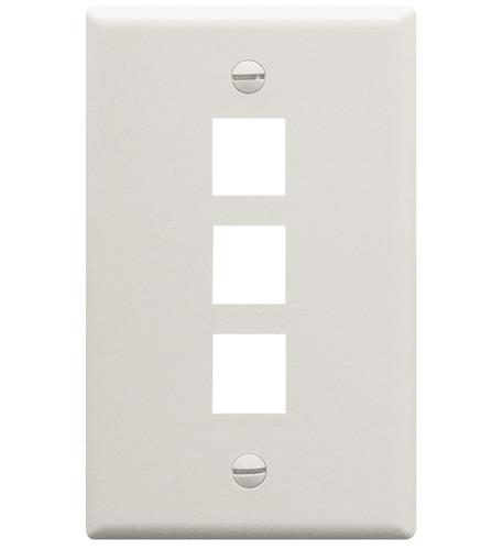 FP03PWH-SPK FACEPLATE 25 PK WHITE Wavenet 3-Port Single Gang White Faceplate 25-Pack - Image 1