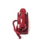Cortelco Wall Phone - Red Tone Dial, Single-Gong Ringer