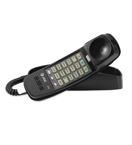 Trimline Black AT&T 210 Corded Trimline Phone Black with Speed Dial - Image 1
