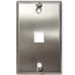 ICC Stainless Steel 1-Port Flush Phone Wall Plate