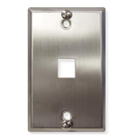 ICC Stainless Steel 1-Port Flush Phone Wall Plate