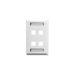 ICC White 1-Gang 4-Port ID Faceplate Keystone Wall Plate