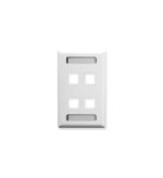 ICC White 1-Gang 4-Port ID Faceplate Keystone Wall Plate
