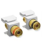 ICC IC107PMGWH Gold Plated Speaker Binding Post Module