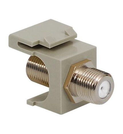 ICC IC107B5FGY Nickel Plated F-Type Keystone Jack for RG6 RG59