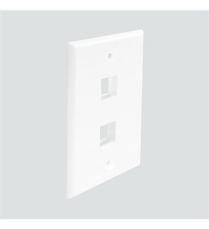 Wavenet FP02PWH 2-Port White Flush Faceplate Matte Finish