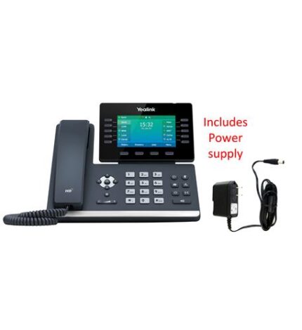 Yealink SIP-T54W Phone with Power Supply, HD Voice, 4.3-Inch Display