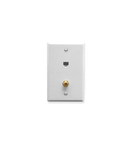 ICC IC630E6GWH White Wall Plate with 6P6C Voice and F-Type