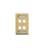 ICC IC107S04IV 4-Port Keystone Wall Plate Ivory Single Gang