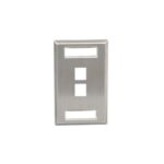 ICC Stainless Steel 1-Gang 2-Port ID Faceplate Wall Plate