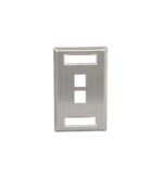 ICC Stainless Steel 1-Gang 2-Port ID Faceplate Wall Plate