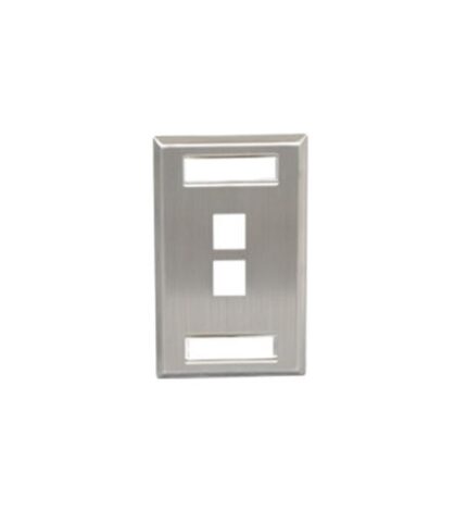 ICC Stainless Steel 1-Gang 2-Port ID Faceplate Wall Plate